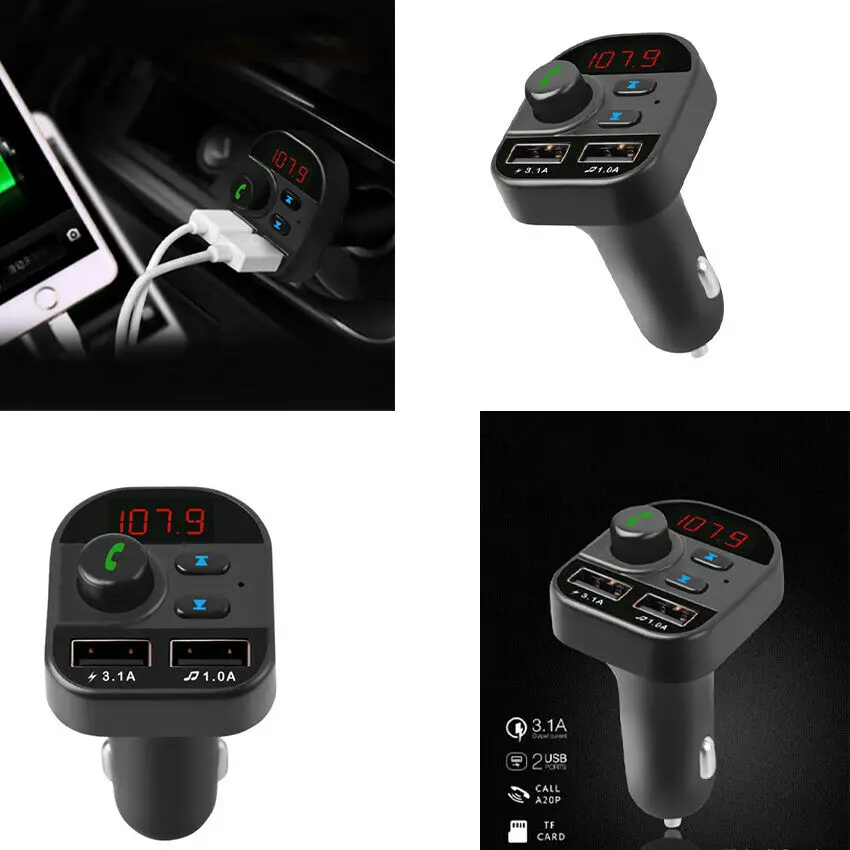 Bluetooth в автомобиле беспроводной fm-передатчик MP3 радио адаптер автомобильный комплект