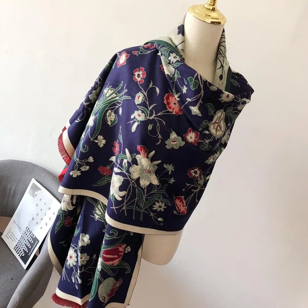 

2019 Sale Hijab Joker New Double-sided Imitation Cashmere Female Winter Air Conditioning Room Shawl Autumn And Long Thick Warm