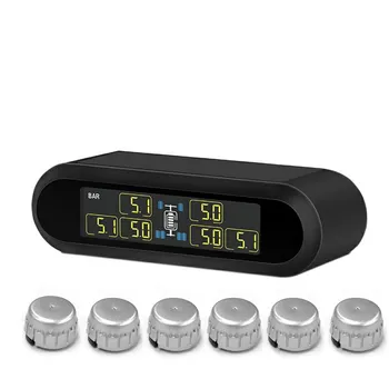 

Portable Solar Power Wireless LCD Tire Pressure Monitor System TPMS +6 External Sensor Tire Pressure Alarm DIY for RV Motorhome