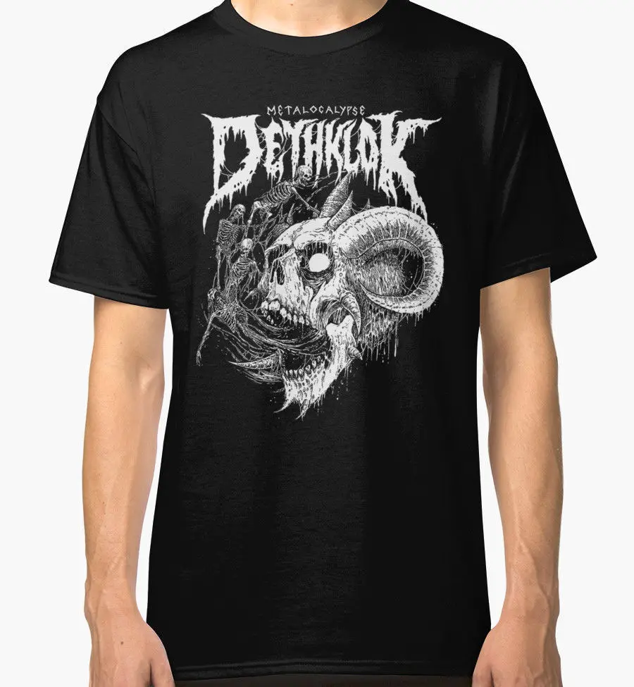 Ограниченное Dethklok дэт логотип дизайн мужские черные футболка Размеры S-5XLTees для