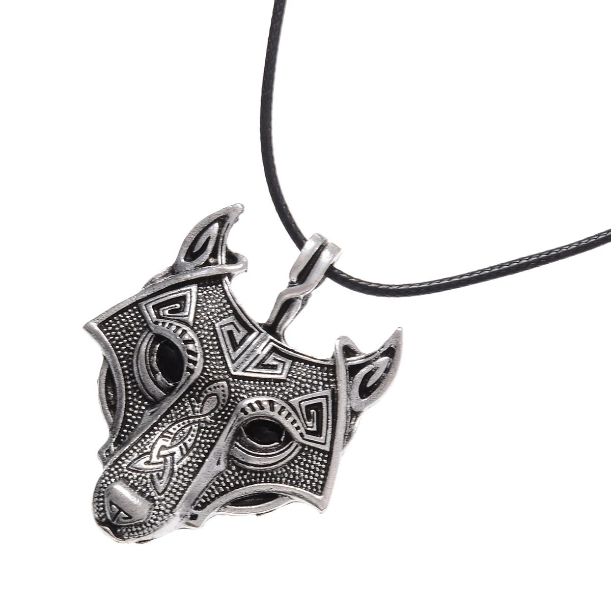Vintage Men Wolf Head Leather Chain Pendant Necklace Women Hip Hop Metal Animal Wolf Hange Necklace Shellhard Birthday Gift