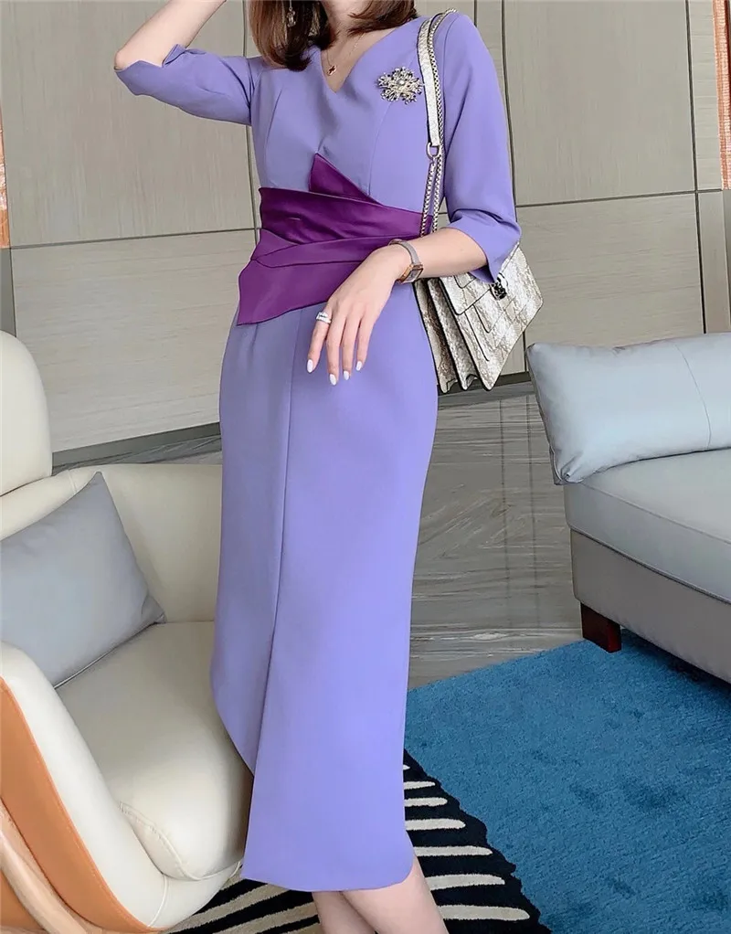 

Women Autumn Dresses 2020 High Quality Luxury Designer Asymmetrical Dress