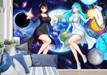 

[Self-Adhesive] 3D Long Hair Girls 128 Japan Anime Wall Paper mural Wall Print Decal Wall Murals Belly