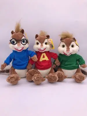 

Movie Toys Alvin and the Chipmunks Plush Dolls Cute Chipmunks Stuffed Toys Kids Gift 10" 25 CM