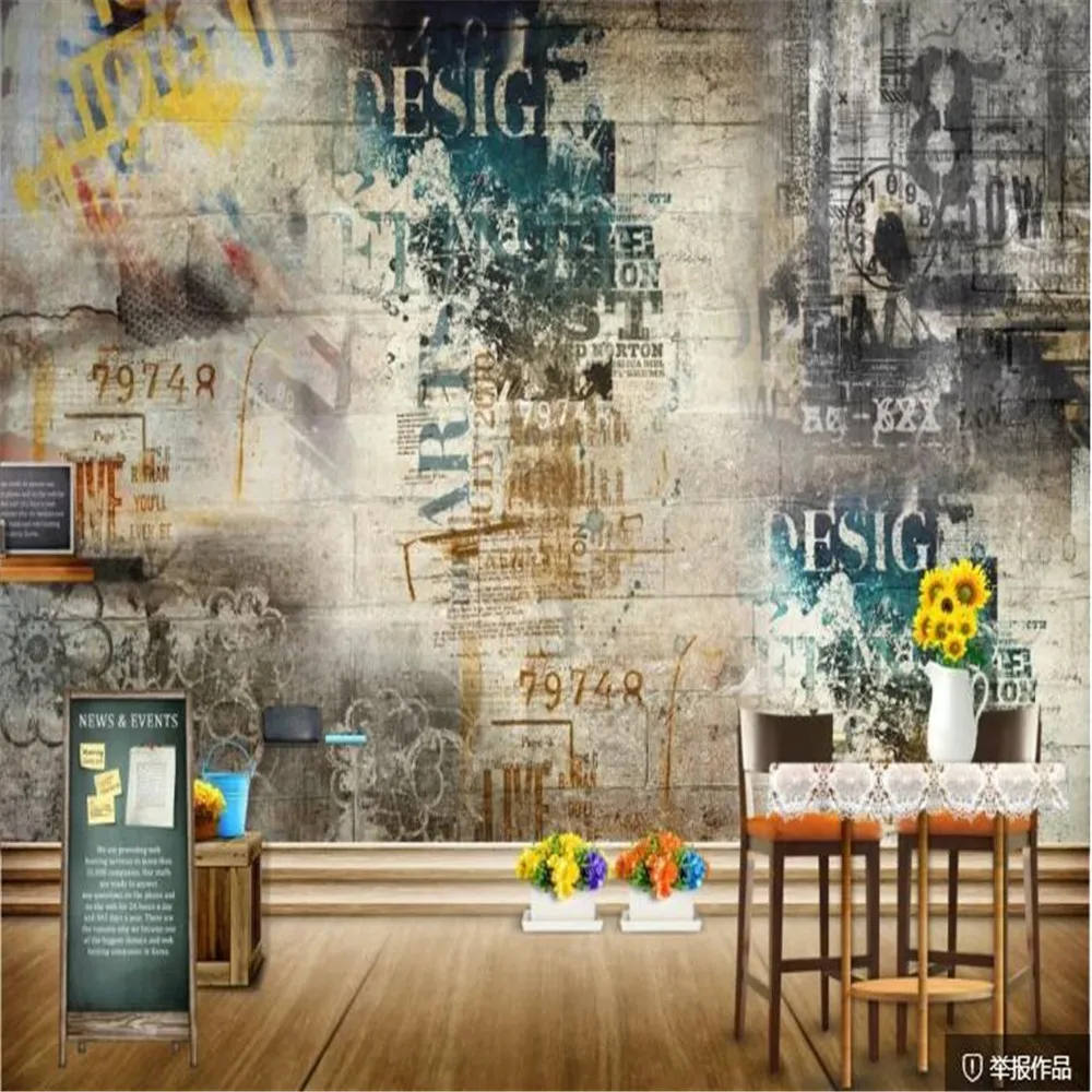 

Milofi custom photo 3D three-dimensional relief mural wallpaper nostalgic retro decorative background wall