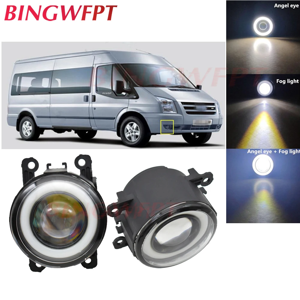 

2x For FORD TRANSIT Platform Chassis 2006 - 2012 2013 2014 2015 Car Accessories H11 LED Fog Light with Angel Eye 12V