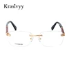 Krasivyy Rimless Wooden Glasses Frame Men Light Weight Optical  Eyeglasses Frame Prescription Myopia spectacles Titanium ► Photo 2/6