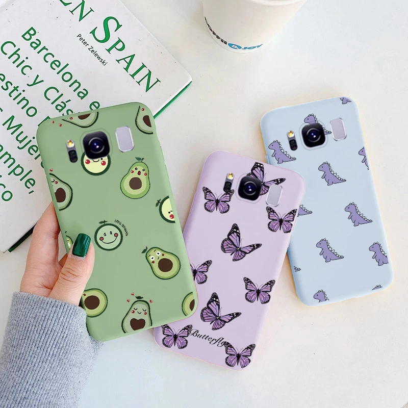 For Samsung Galaxy S8 Plus Case Butterfly Back Cover Phone Coque For Samsung s8plus s 8 Plus Dinosaur Fundas Bumper Etui Shell kawaii samsung phone cases