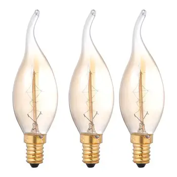 

3pcs Exquisite Light Bulb Durable Useful Tungsten Light Bulb Retro Glass Bulb Light For Home Bar