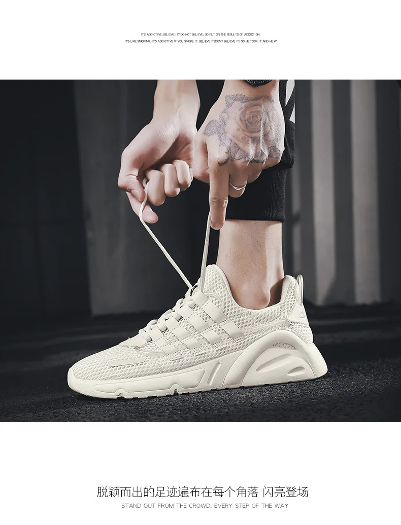 New Style Summer Students Casual Running Athletic Shoes Men's Versitile Fashion Extra High Trendy Shoes Mesh Breathable MEN