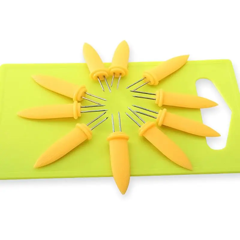 Creative Corn Cob Holders BBQ Grill Prongs Grips Forks Party Food Skewers Hot Dog Meat Kitchen Tool Outdoor Barbecue Accessory