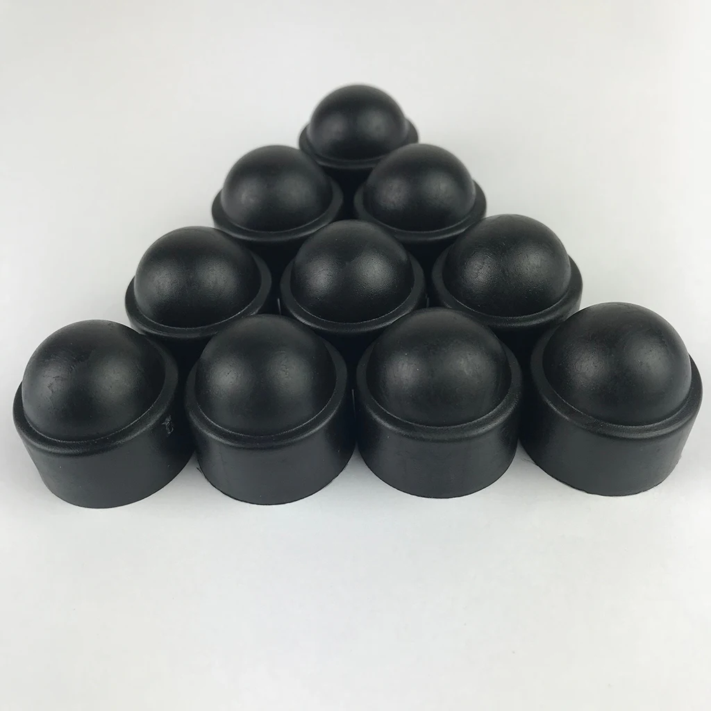 Black 10Pcs 25mm  M12 Car Wheel Nut Screw Cover Rim Bolt Cap Hexagonal