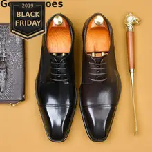 Мужские туфли-оксфорды с квадратным носком; цвет черный, коричневый; модельные туфли из натуральной коровьей кожи; официальная обувь на шнуровке с закрытым носком для свадьбы и офиса