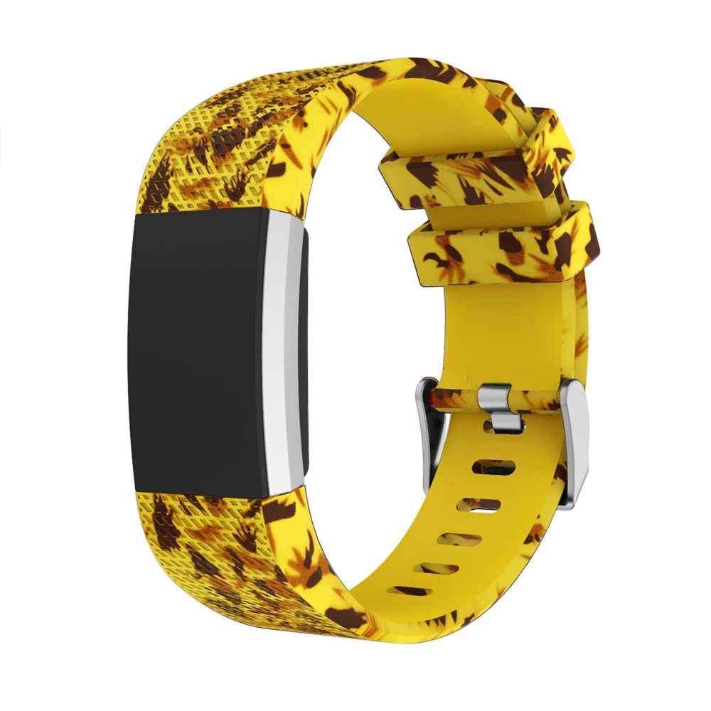 

Yayuu Silicone Adjustable Wriststrap For Fitbit Charge 2 Camouflage Printed Design Bands with Classic Buckle Fitness Accessory