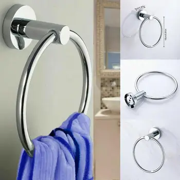 

Stainless Steel Towel Ring Wall-mounted Simple Towel Rack Bathroom Kitchen Towel Rack Stainless Steel Shelf Hook Ring