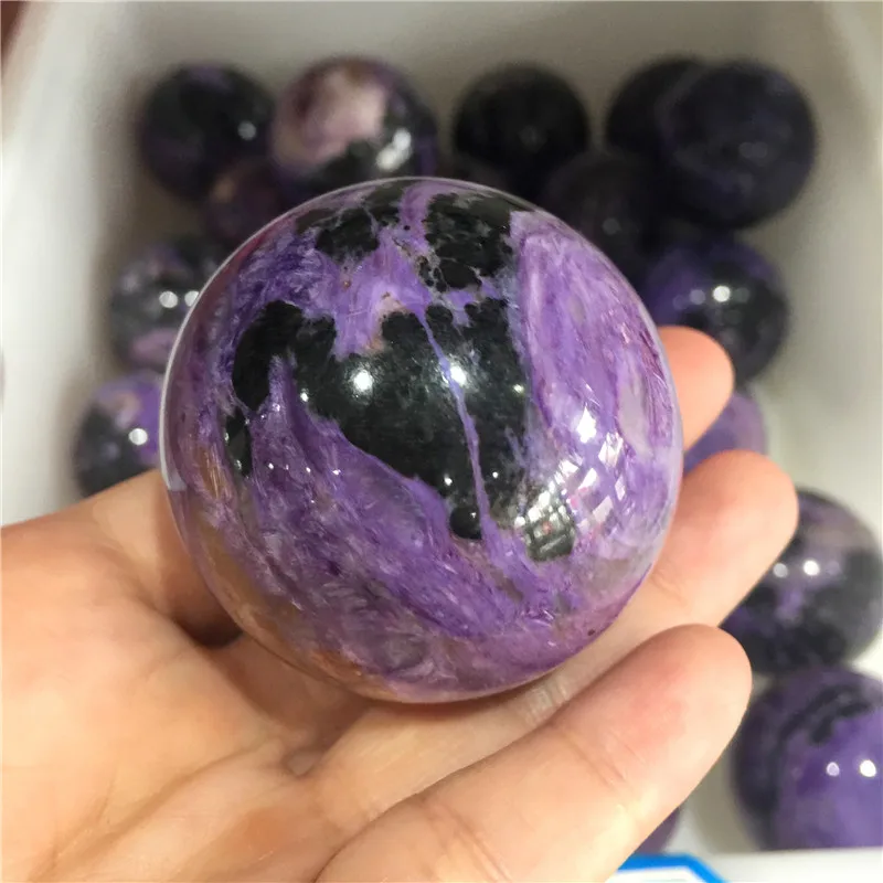 50 мм натуральный камень Charoite Хрустальная насадка шар фиолетовый натуральный камень s энергетический камень домашний Декор подарок