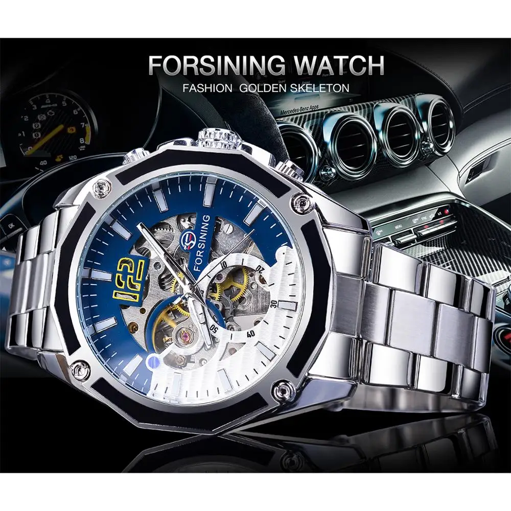 Forsining Mechanical Steampunk Sport Automatic Men Watch Top Brand Luxury Hour Timepieces Transparent Luminours Hand Male Clock_voghion.com