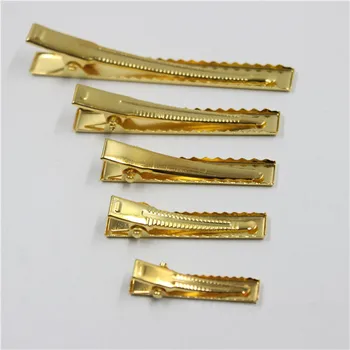 

10pc/20pcs Gold Single Prong Metal Alligator Hair Clips Hairpins Korker Bow 32mm/42mm/46mm/56mm For Hair Style Tools Accessories