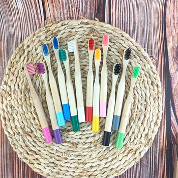 

10pcs Children Bamboo Toothbrush For Child Bamboo Wooden Toothbrush Soft Banister Brushes Charcoal Reusable Small Toothbrush