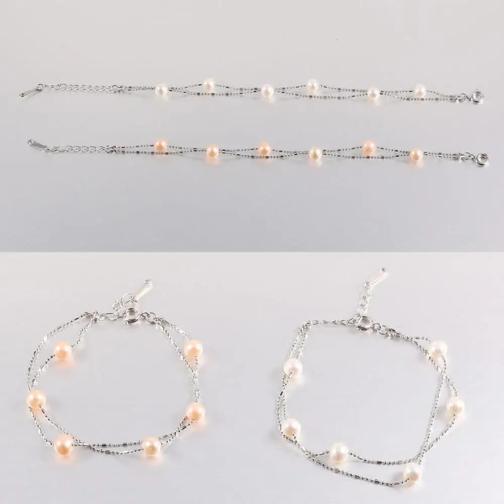 Новое поступление двухрядный браслет из натурального пресноводного жемчуга