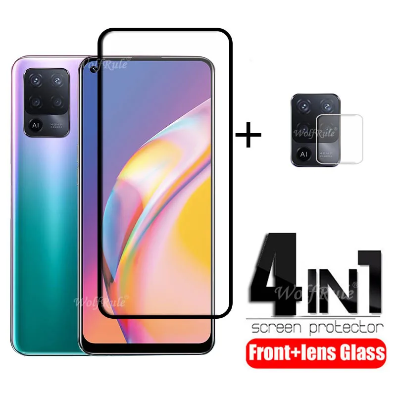 4-in-1 For OPPO Reno 5 Lite Glass For Reno 5 Lite Tempered Glass HD Full Protective Screen Protector For Reno 5 Lite Lens Glass cell phone screen protector