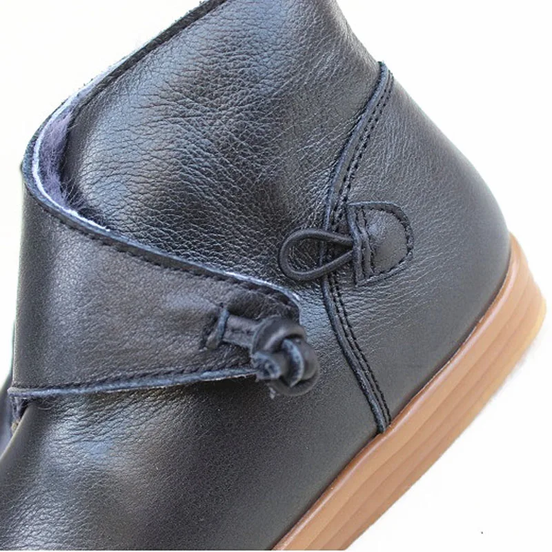 Women's Shoes Winter Boots non-slip Fleece Woman Ankle Boots Genuine Leather Platform Snowshoes Female Footwear