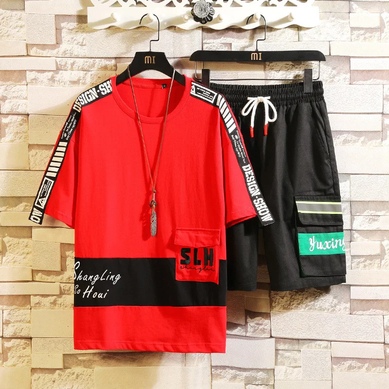 

Short Sleeve T-shirt 2019 Summer Students Sports Set Students Workwear Two-Piece Set T010 P78