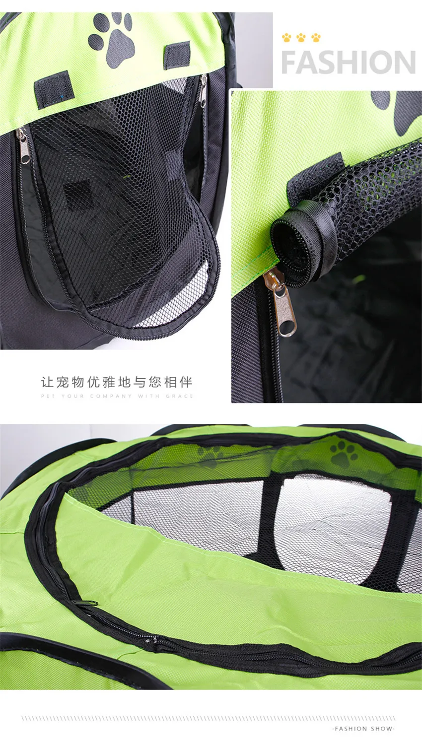 Pet Dog Playpen Tent Crate Room Foldable Puppy Exercise Cat Cage Waterproof Outdoor Two Door Mesh Shade Cover Nest Kennel (6)