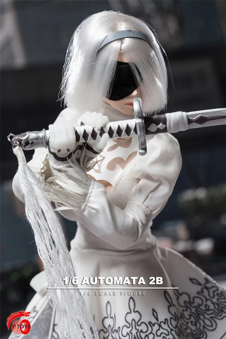 1/6 Масштаб Сексуальная женская фигура аксессуар NieR: Automata 2B Йорга женская голова белый костюм косплей модель для 1" бледные действия