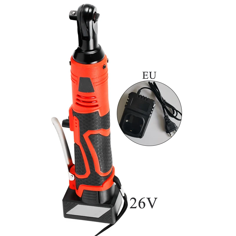 

26V 60Nm 3/8in Cordless Rechargeable Electric Ratchet Wrench Tool Set W/ Battery Detachable Lithium-Ion Battery 2019 New