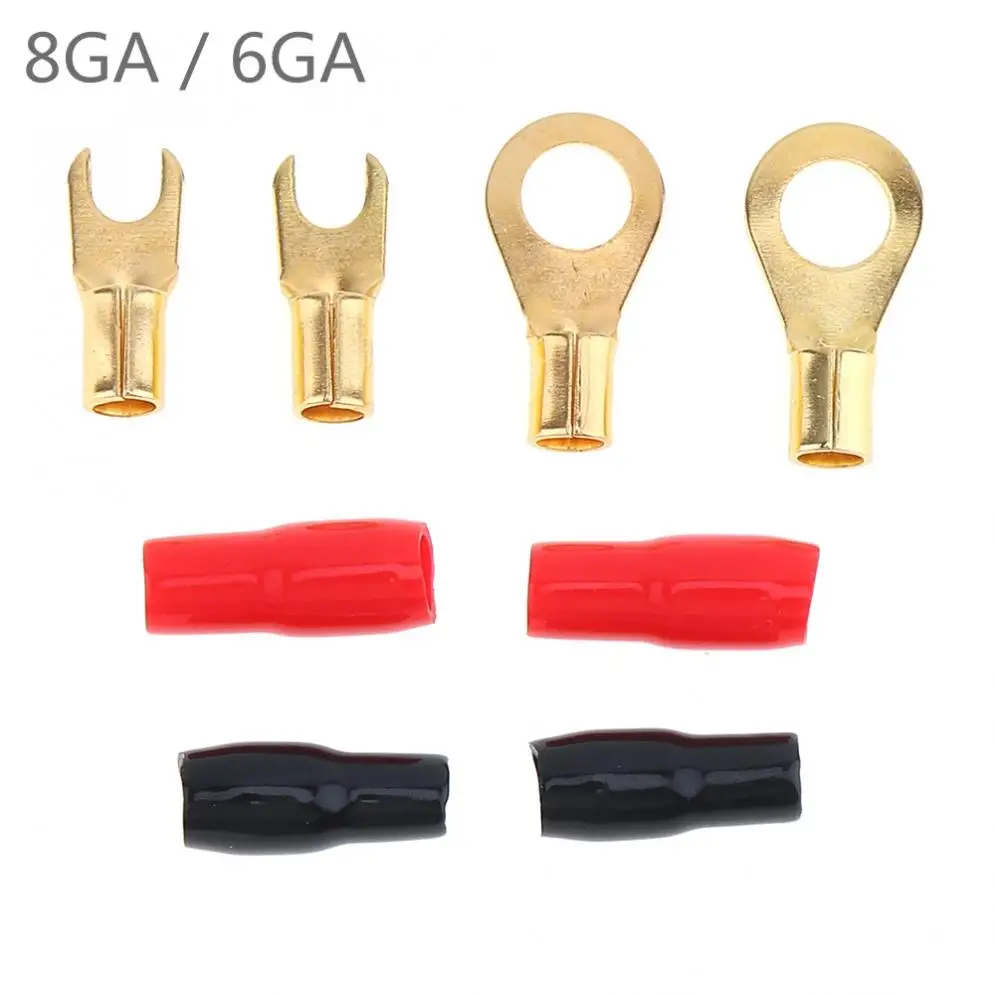 

Universal 8GA / 6GA Pure Copper Power Cord Connection Terminal with Plastic Sleeve for Car Subwoofer Sleeve Line New