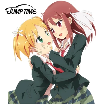 

JumpTime 13cm x 11cm Super Cute Girls Car Stickers Sakura Trick Anime Vinyl Car Decal Window Wiper Tailgate Styling