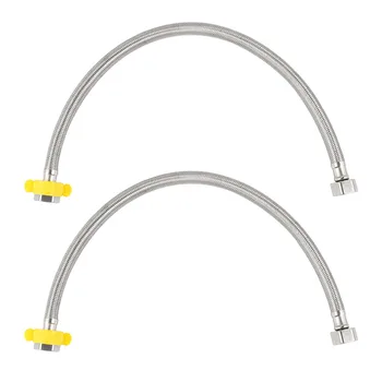 

50cm Stainless Steel Flexible Plumbing Pipes Cold Hot Mixer Hoses Bathroom Part