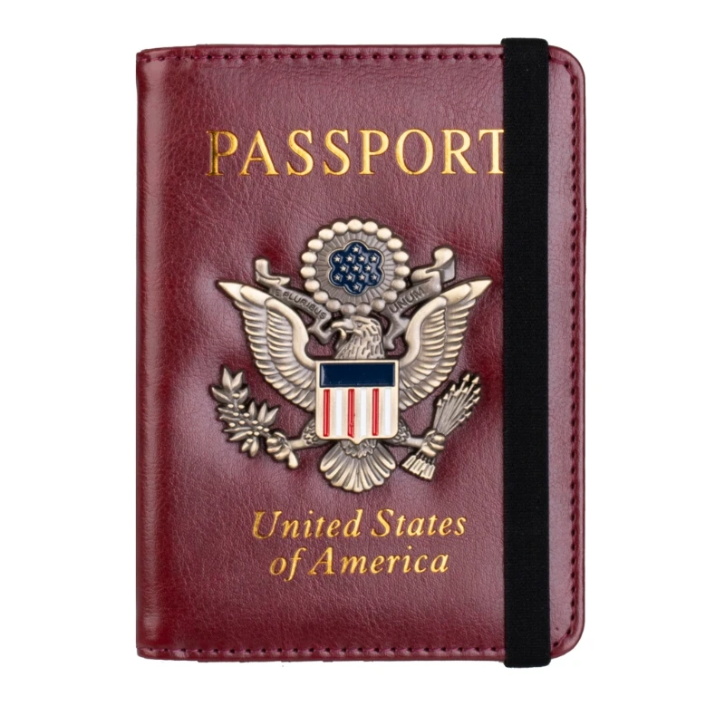 United States Of America USA RFID Men’s Wallet Passport Cover Case Holder Case Blocking Leather Travel Wallets Travel Accessorie 3