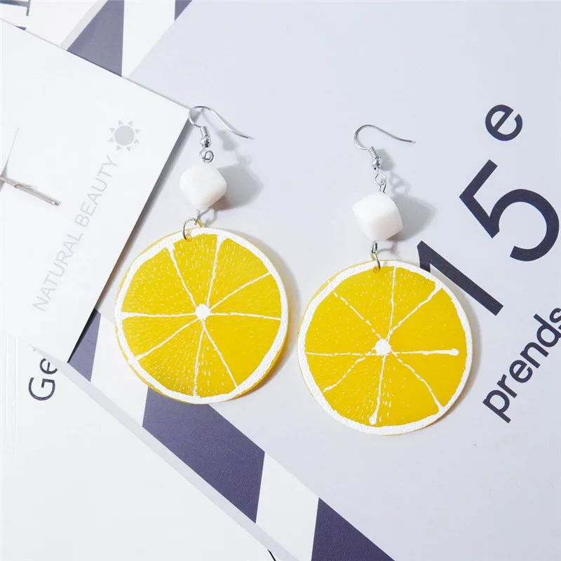 

Fashion Personality Orange Slice Drop Earrings for Women Long Small Fresh Dangle Earrings High Quality Statement Modern Jewelry