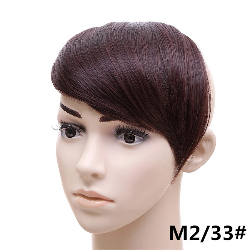 Женские синтетические волосы с боковой частью, блонд, прямые челки, удлинение для девочек, темно-коричневые бахромы, высокотемпературное