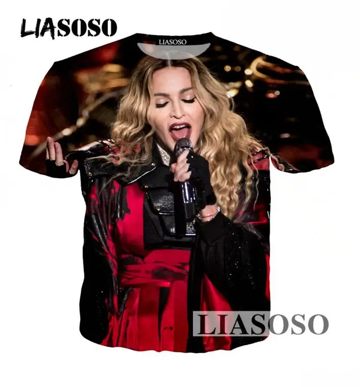 

Sunmmer Men Women Casual Short Sleeve T-Shirts 3d Print Singer Madonna Loose Tops Harajuku Style Pullover Clothing streetwear