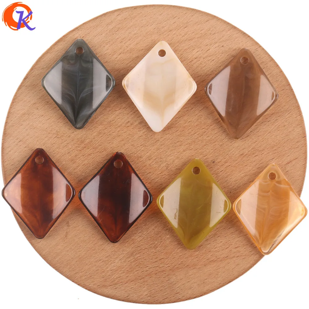 Cordial Design 24x30mm 200pcs Marble Effect/Curved Rhombus Shape Beads/Earrings Accessories/Parts/Hand Made Jewelry/Earring DIY