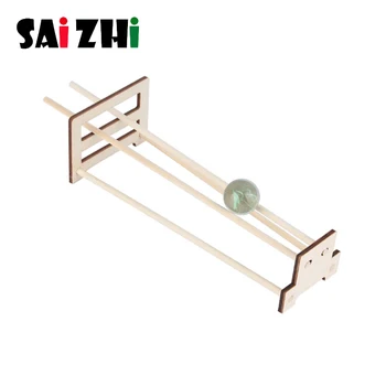 

Saizhi Model Toy Diy Wooden Double Track Developing Intelligent STEM Toy Science Physics Experiments Birthday Gift