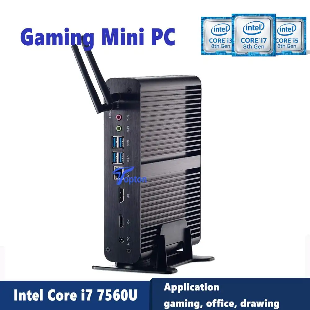 

Topton Nuc Fanless PC Mini Computer Intel Core i7 8550U/7560U i5 8250U/7260U 2*DDR4 M.2+Msata+2.5'' SATA 4K HTPC Nettop HDMI DP