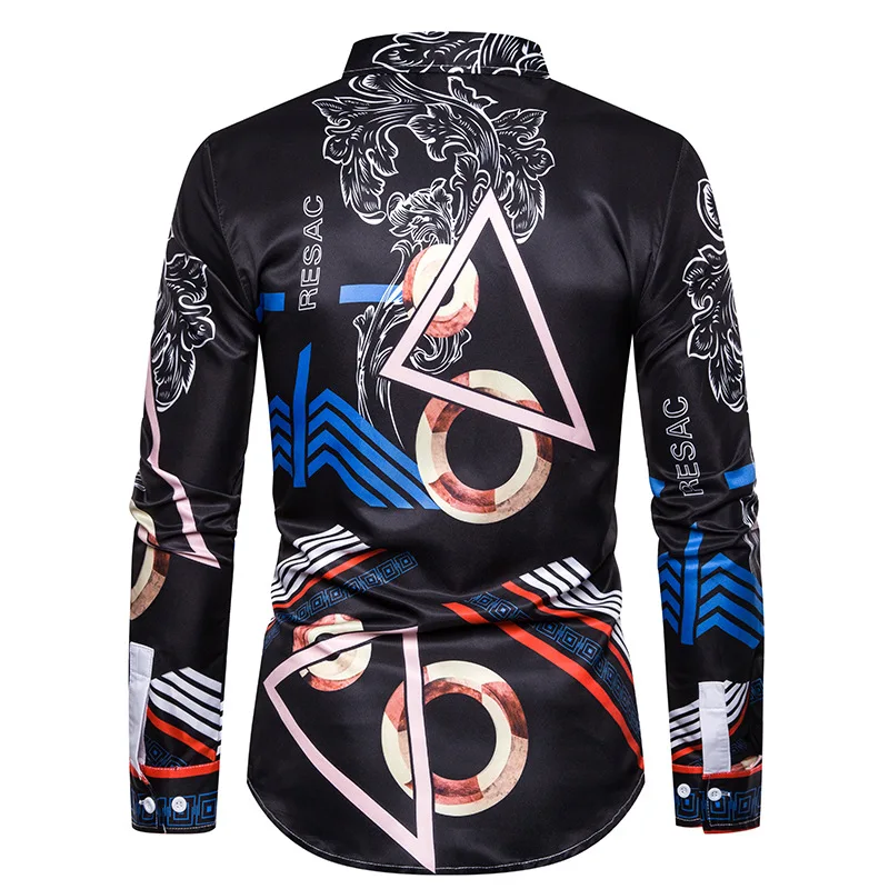 fashion steertwear long sleeve mens shirts casual slim fit new men dress shirts slim fit parttern shirt men