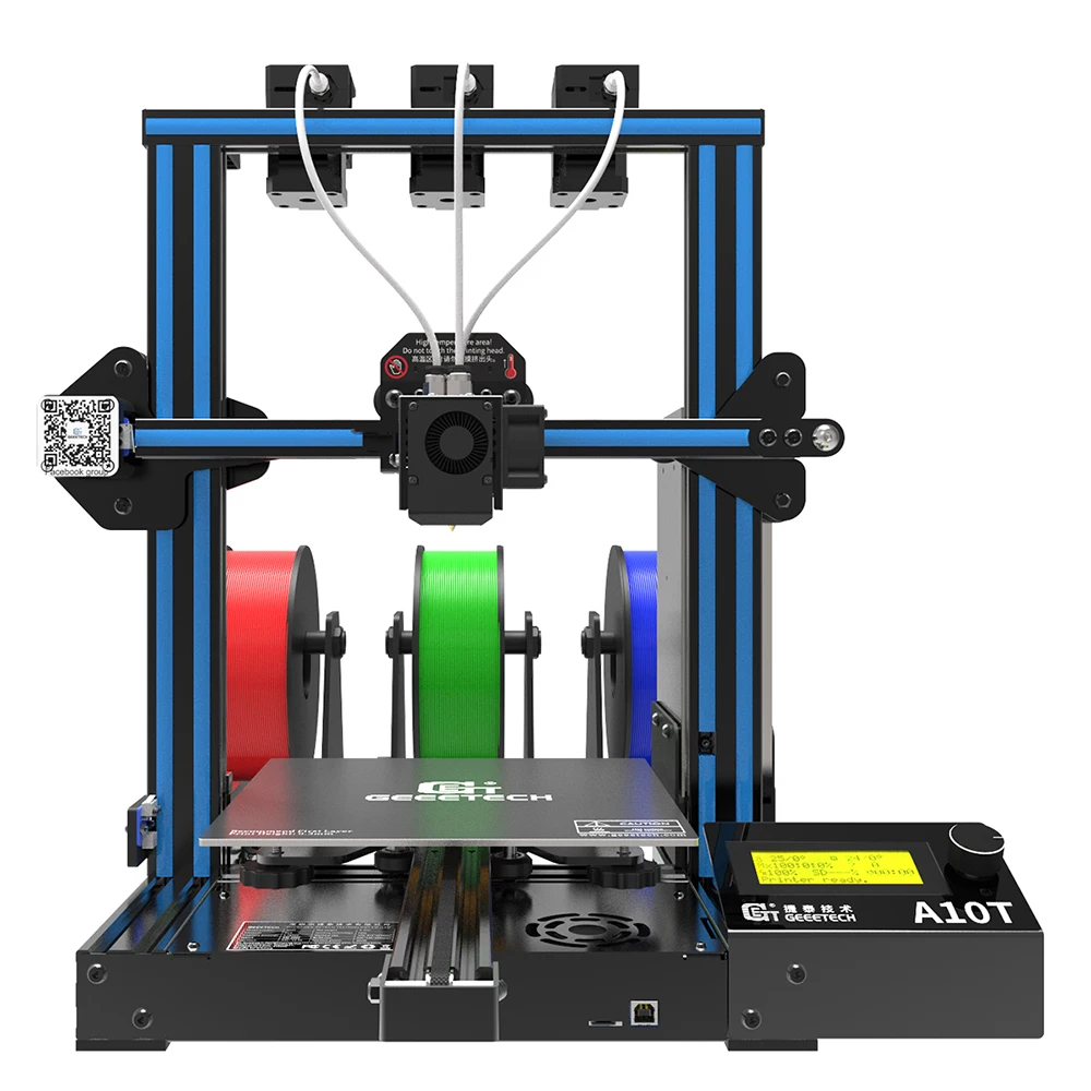 Geeetech A10T 3D Printer 3 in 1 out Mix-color Upgrade GT2560 V4.0 / V4.1B Controlboard Open Source 220x220x250mm LCD2004 FDM CE