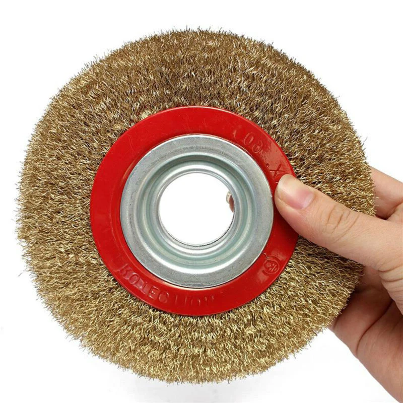 Wire Brush 125mm/150mm/175mm/200mm Wire Wheels Round Brass Plated Steel Wire Brush Wheel for Bench Grinder High Quality Brush