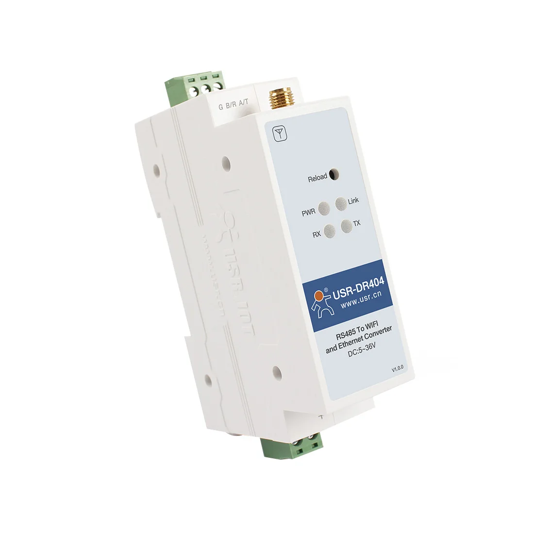 

USR-DR404 Din Rail RS485 to WiFi Ethernet Converter RS485 to 802.11 a/b/g/n WLAN Serial Device Server Bidirectional Transmission