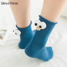 Новые модные женские туфли Носки каблук с 3D милый, с большими глазами Kawaii забавные мягкие зимние летние носки в Корейском стиле креативный sokken обжимной карамельных цветов
