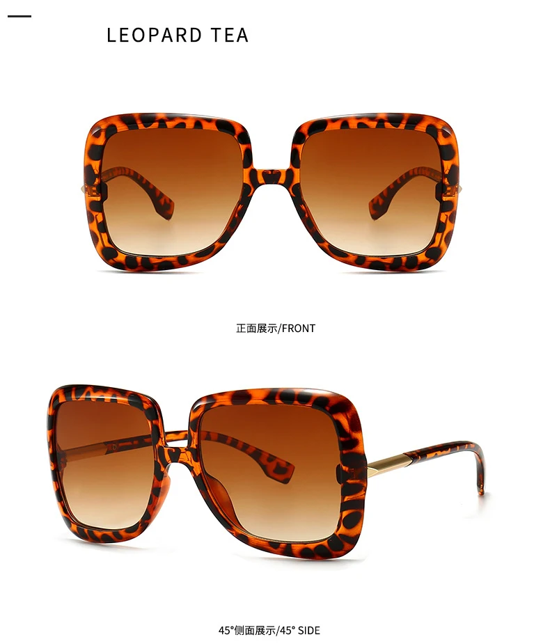 Women Retro Oversized Sunglasses Big Large Grain Frame