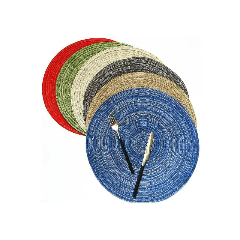 

Round Cotton+PP Placemats Tableware Mat Pad Heat Insulation Dinner Mat Table Decoration Collection 18cm 36cm Diameter