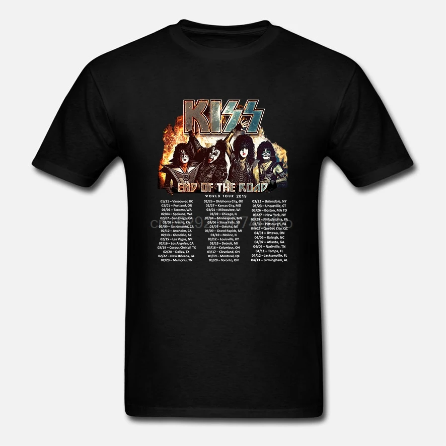 Новинка 2019 футболка Kiss Band End of The Road Tour размеры от S до 3XL хит продаж новинка 2018