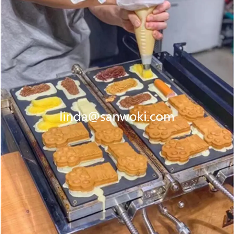 Commercial Cat Paw Shaped Waffle machine Electric anime burner machine  Cartoon waffle making grill tiger paw cake baker machine