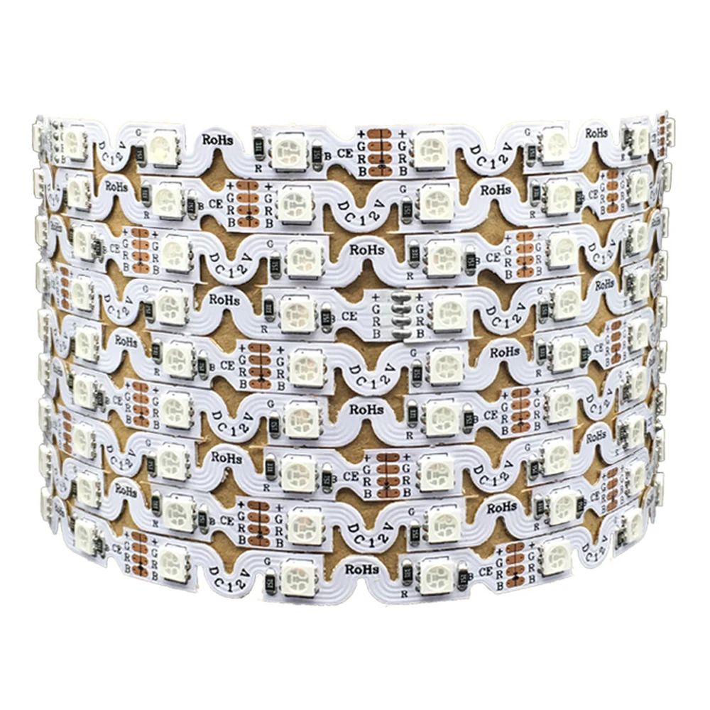 100m 12V S Shape LED Strip Flexible Tape 5050 RGB Warm White 60LED/m Bending Channel Letter Type 8mm PCB | Освещение